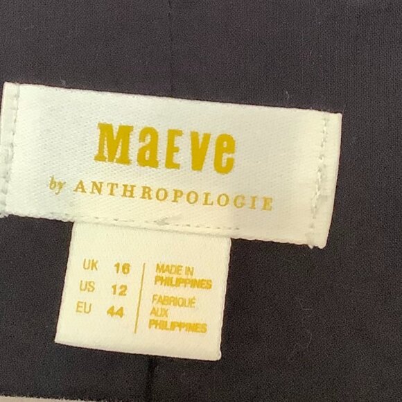 Anthropologie Maeve Double-Breasted Blazer 12 oversized black boxy - Picture 5 of 13